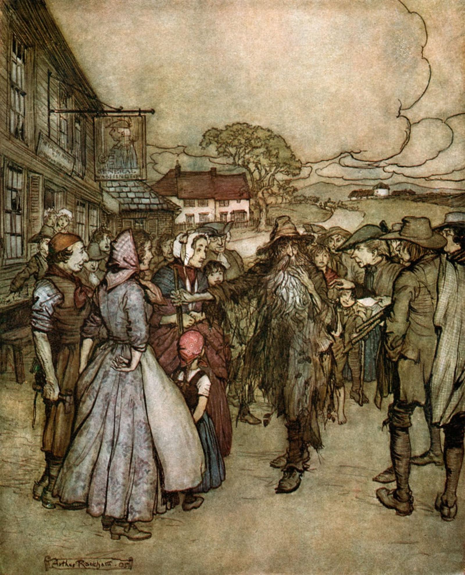 POSTERIIk Famous Modern Artwork Art Mural Washington Irving Short by Arthur Rackham Oil Paintings Pictures for Home Decor 60x90cm