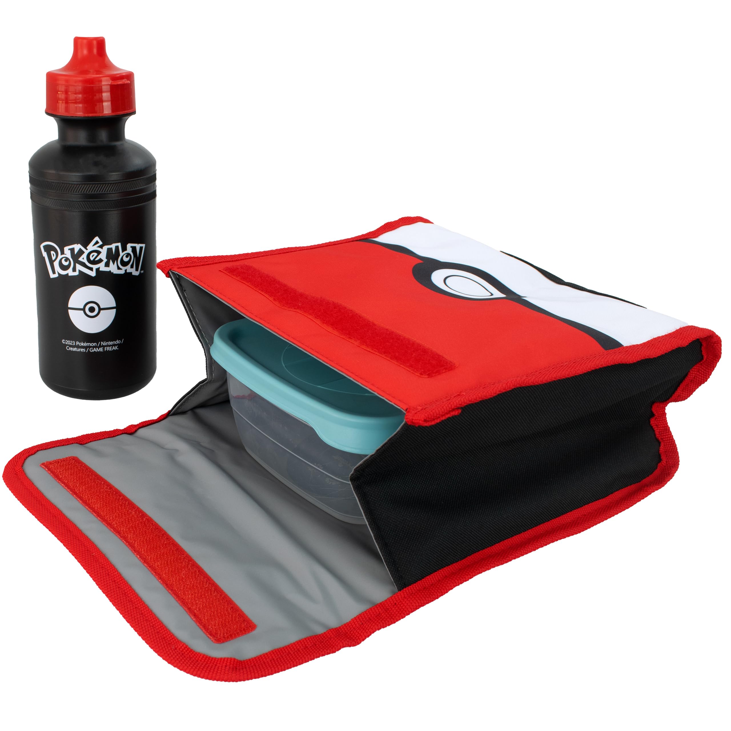 Pokemon Ensemble Sac d'école 4 pièces | Set de Sac à Dos et Sac à Lunch avec étui à Crayon et Bouteille d'eau | Sac à Dos pour Enfants | Produit Officiel