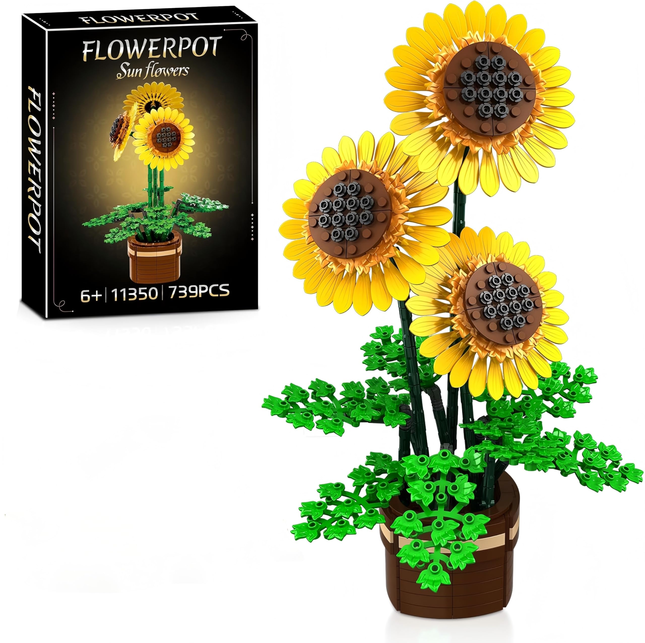 Sunflower Building Blocks sets for Adults & Ages 14+, Ideal Home Decor Gift — image 1
