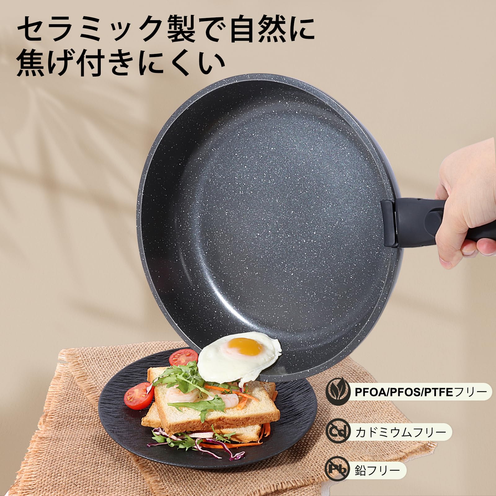 Amazon.co.jp: GiPP フライパン 鍋 セット 5点 食洗機対応 IH・ガス火