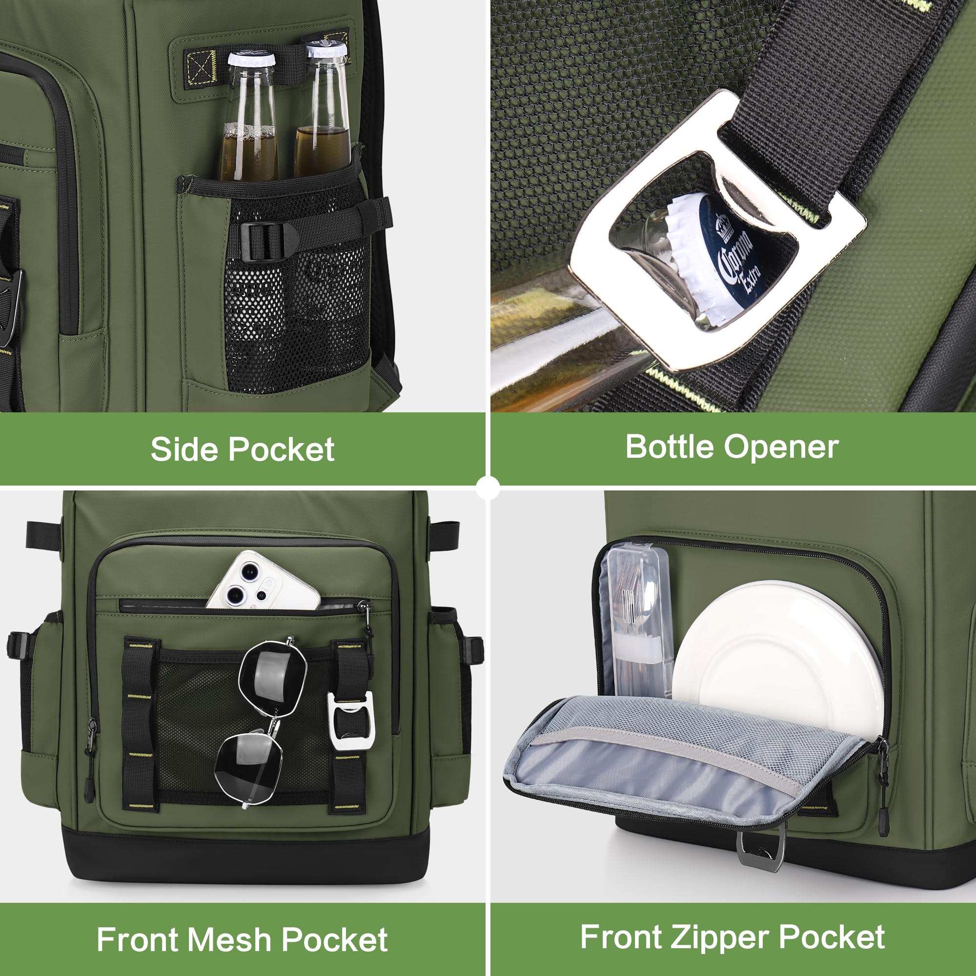 Mochila Nevera Isotermica a Prueba de Fugas, Expandible Impermeable Mochila Termica Grande Thremal Bolsa Picnic para Hombre y Mujer
