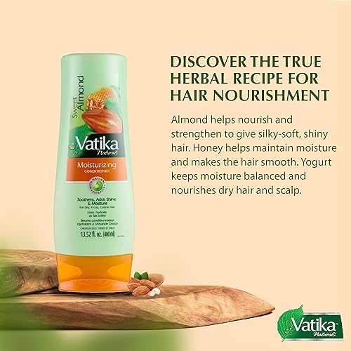 Miniatura 4 de Dabur Vatika Naturals Acondicionador, acondicionador natural hidratante para el cabello para mujeres con todo tipo de cabello, cabello largo,