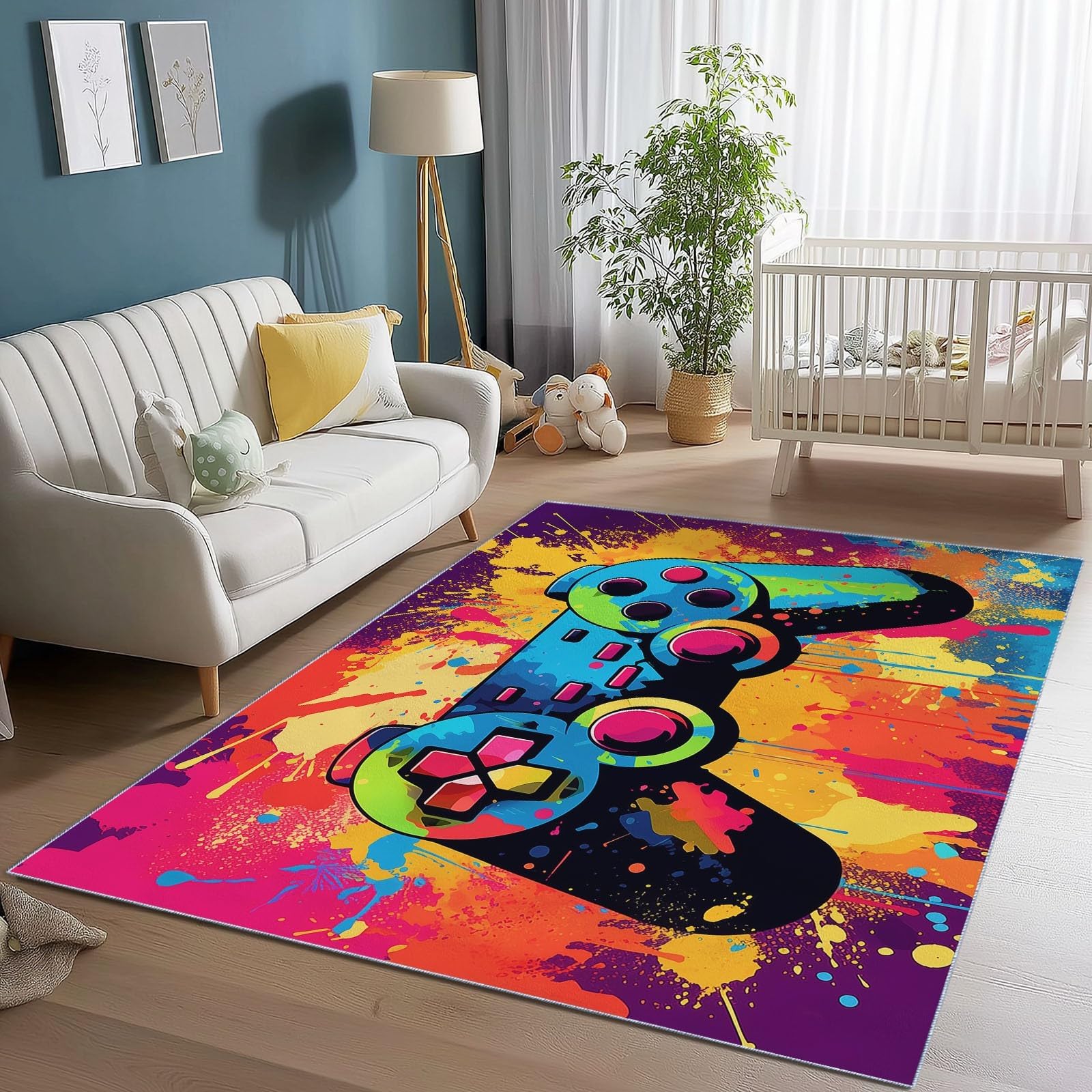 Tapis chambre ado manette de jeu pour créer un espace gaming dynamique