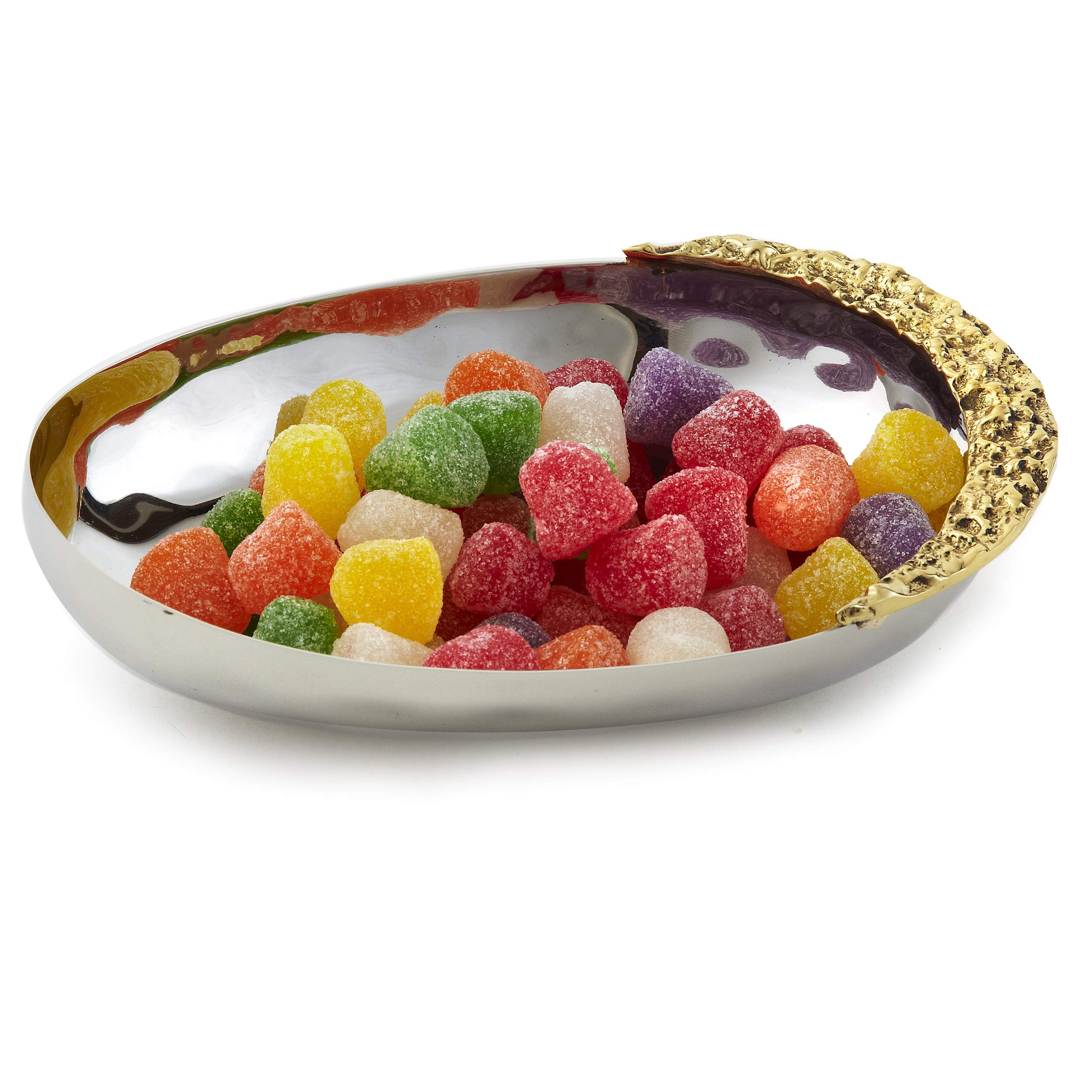 Elegance Lunar Candy and Nut Dish, 6.5 by 4.75 Inch, Silver/Gold