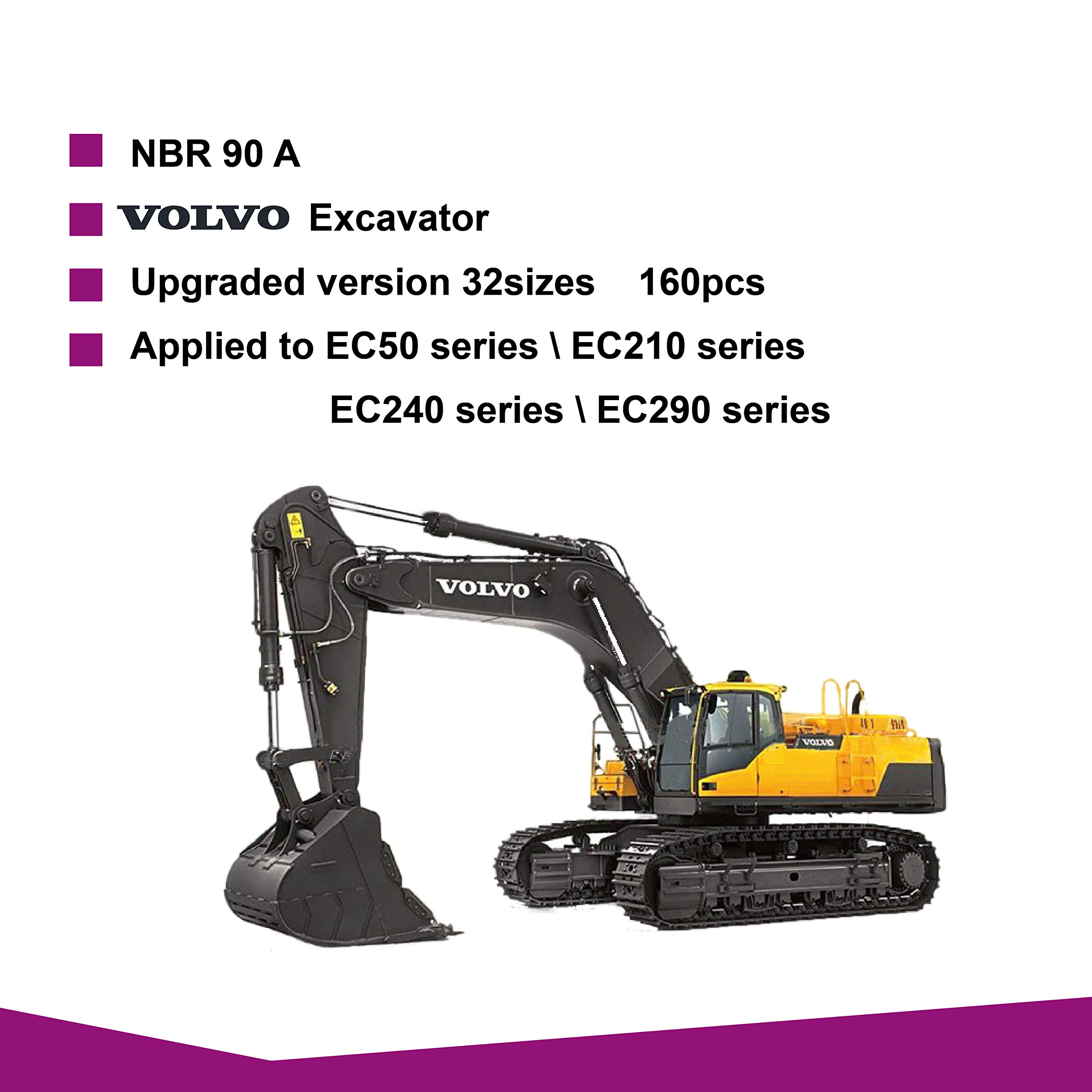 Kit de 457 juntas tóricas hidráulicas - Surtido de juntas tóricas de goma - Surtido de juntas tóricas de goma (160 piezas)
