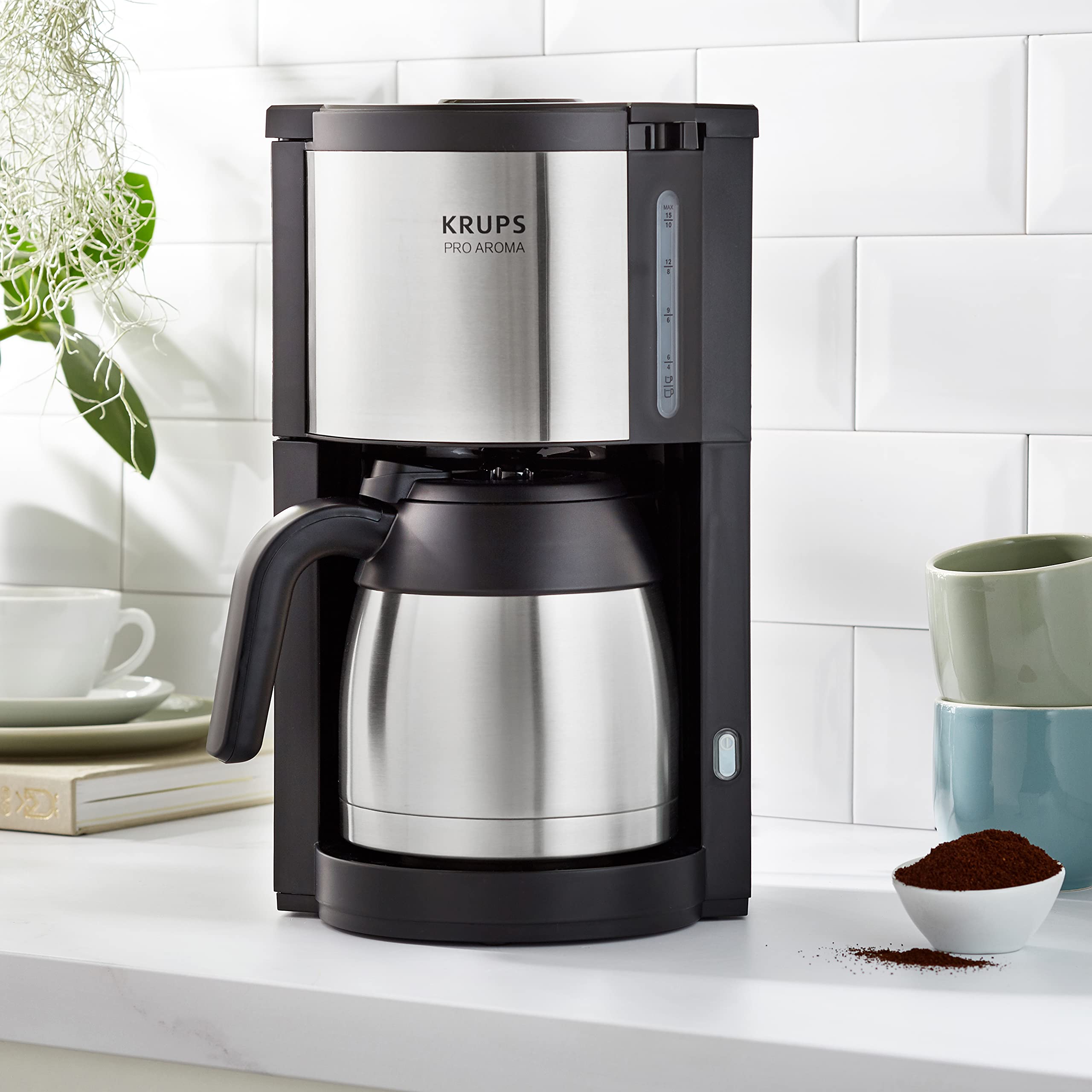 Krups KM305D10 Proaroma termica Filtro macchina per caffè, colore: nero/acciaio inox
