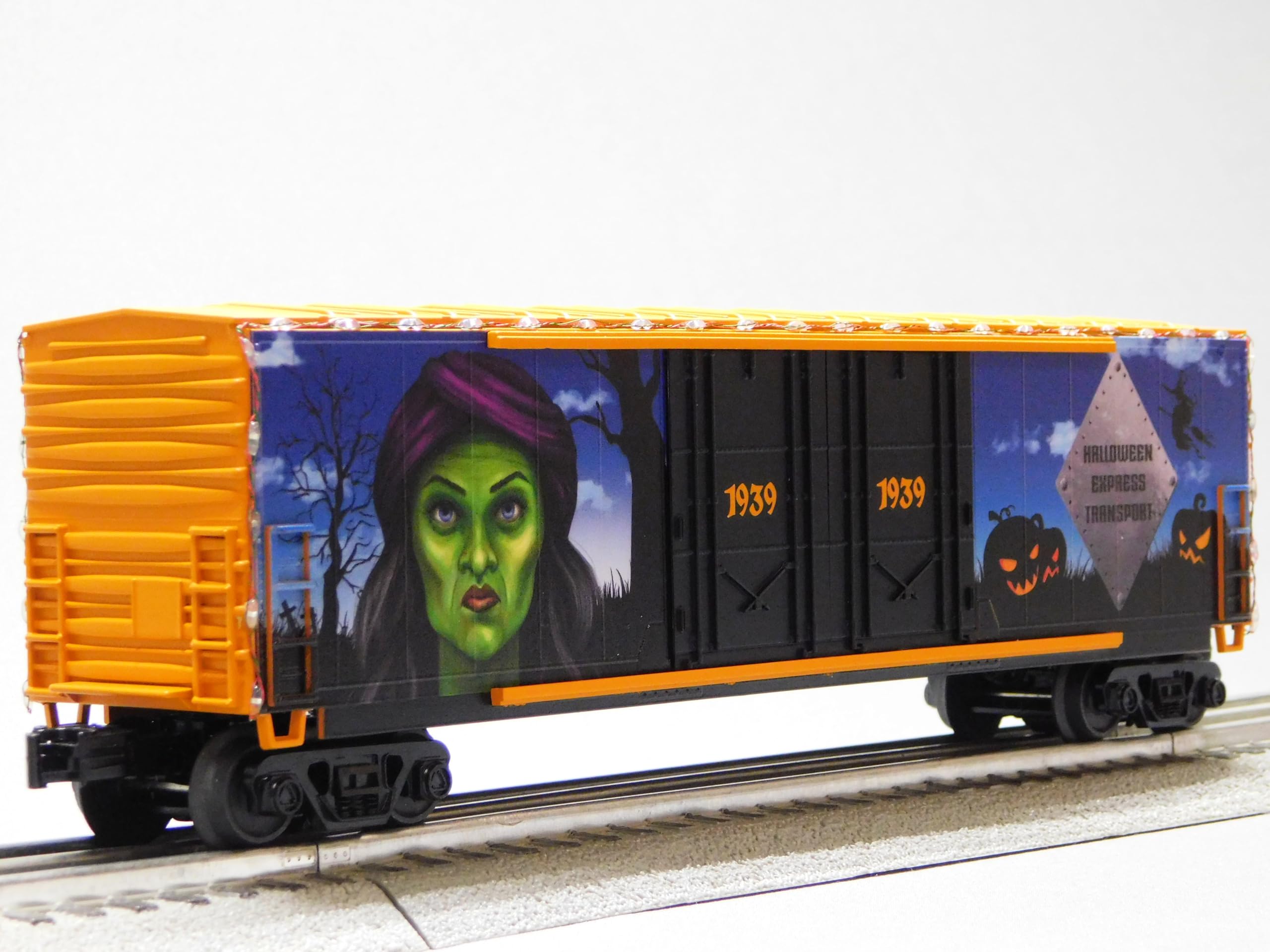 MTH RAILKING Halloween Witch Express Transport 1939 50' Double Door PLUGGED BOXCAR 30-70130B