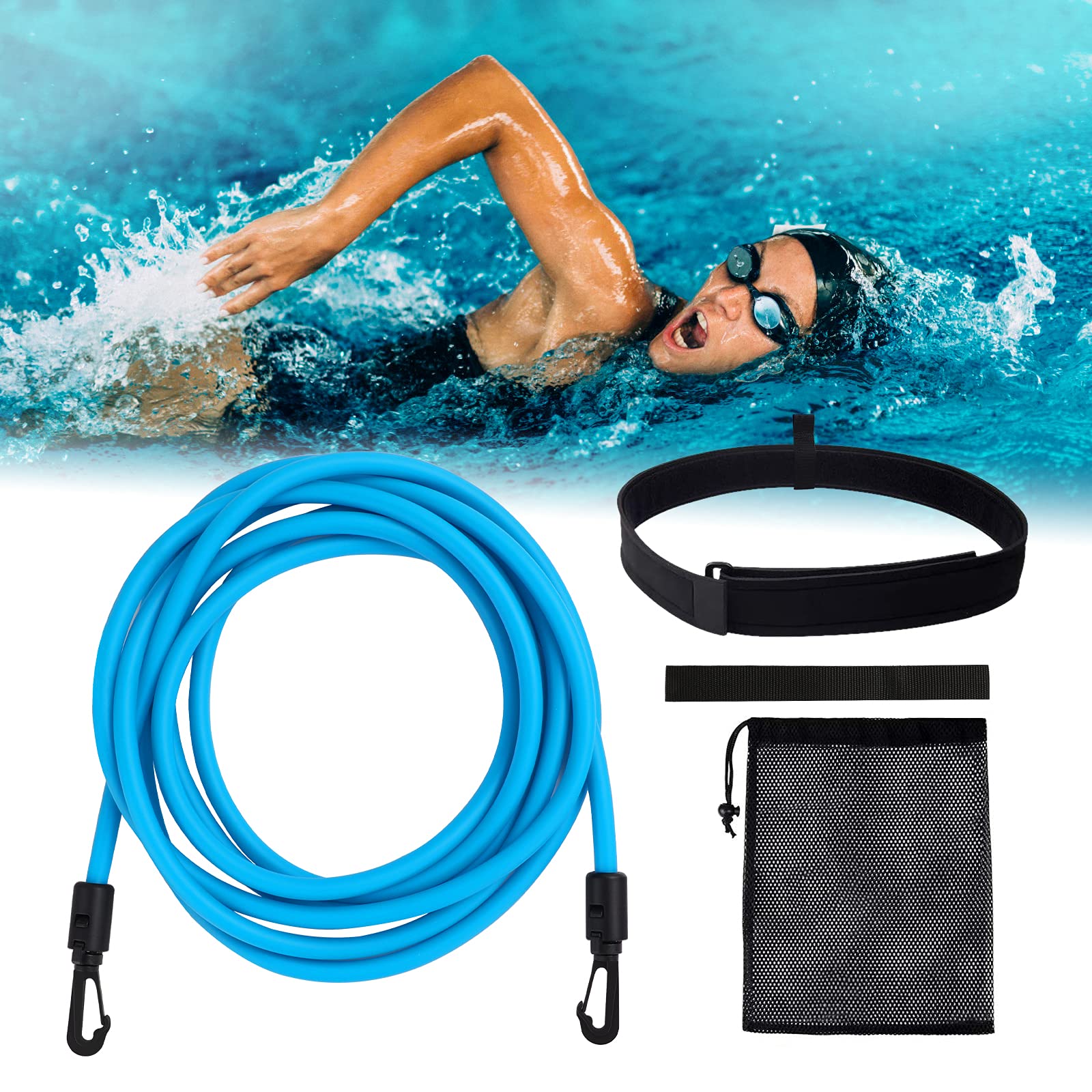Elastique De Nage Piscine, Réglable Entraînement Ceinture De Natation, Élastique Natation Pour