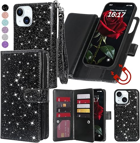 Varikke Funda para iPhone 15 Plus, magnética desmontable para iPhone 15 Plus, funda tipo cartera para mujeres y hombres con tarjetero y correa de Varikke Funda para iPhone 15 Plus, magnética desmontable para iPhone 15 Plus, funda tipo cartera para mujeres y hombres con tarjetero y correa de