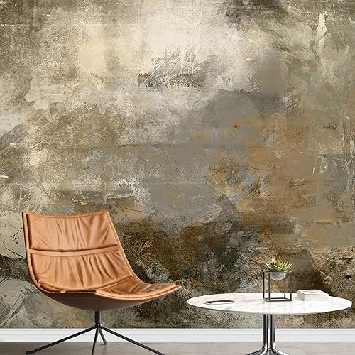 wall26 Fondo abstracto de acrílico monocromático en colores beige, negro, gris y marrón, papel pintado extraíble autoadhesivo, grande, 66 x 96