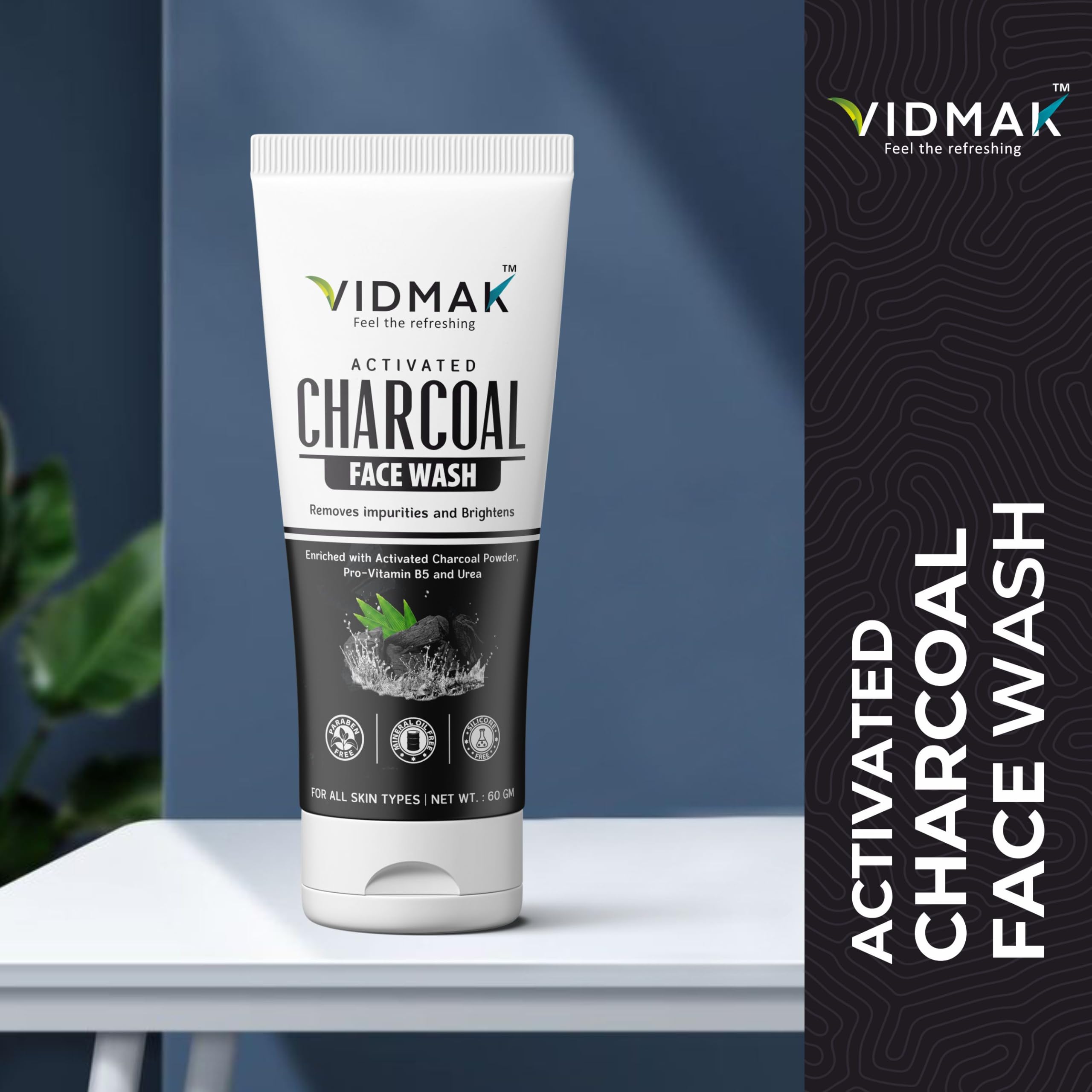 VIDMAK Activated Charcoal Face Wash, 2 Pack, 120 gm 1