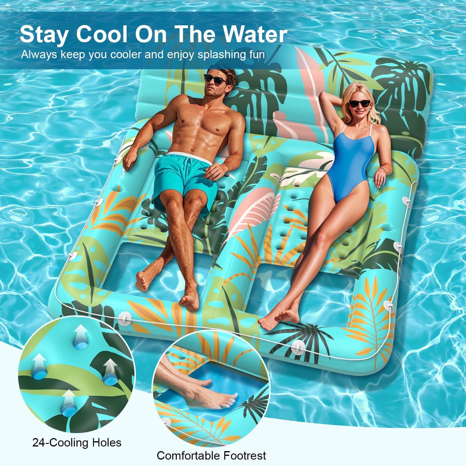 Snapklik.com : Deeteck Pool Floats Adult Pool Lounger Float: 2 Person ...