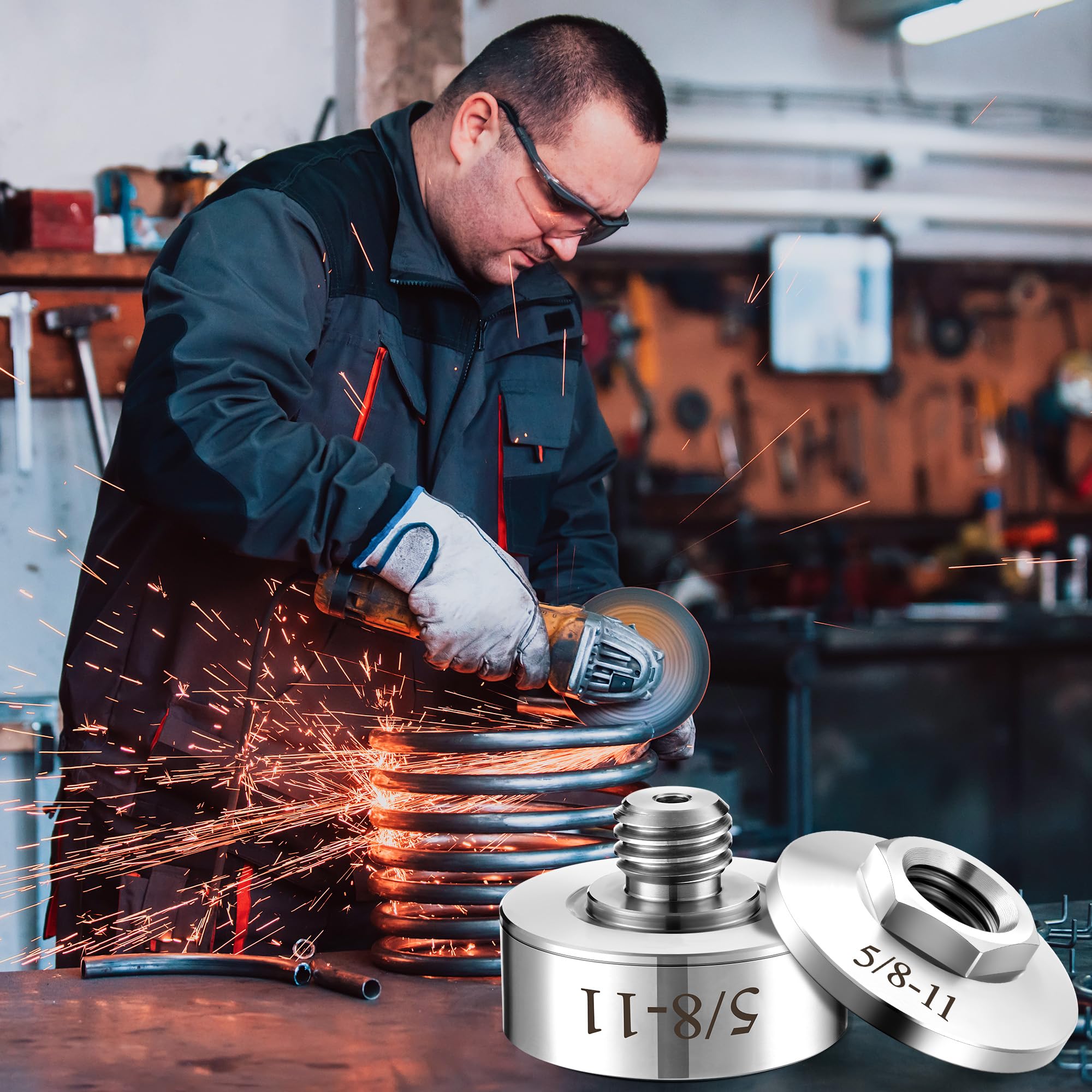 Dreyoo Grinder Lock to 5/8"-11 Thread, 5/8-11 Adapter & Lock Nut — Amazon image 6