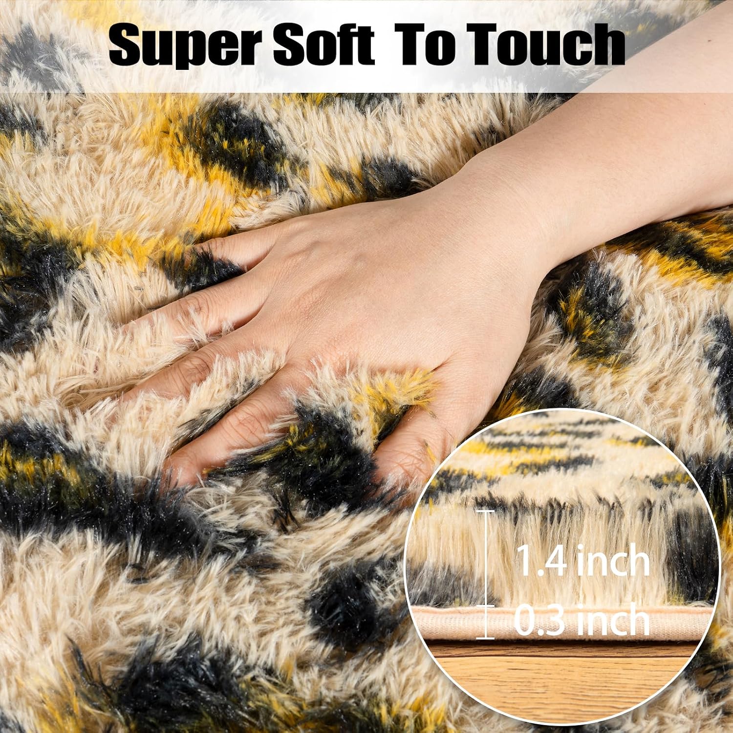 qulint Leopard Rug for Bedroom, 4x6 Fluffy Cheetah Rug for Living Room image 5