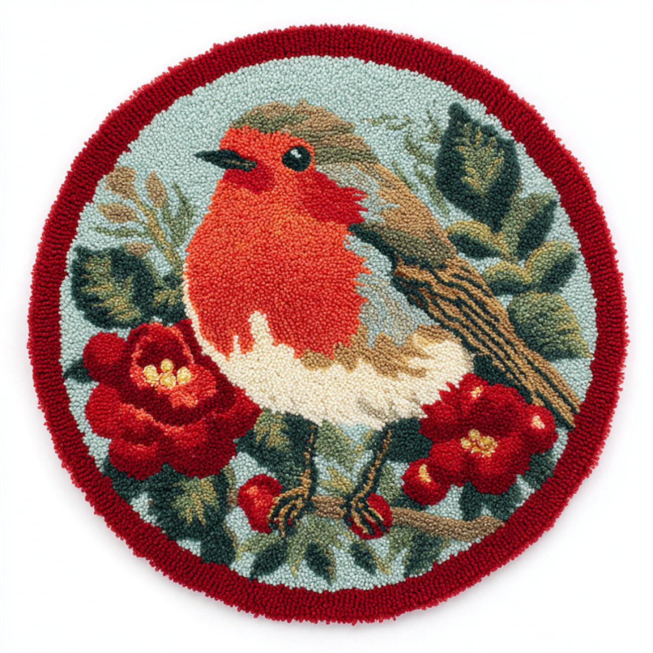 Kitquiver Latch Hook Carpet Kits Flowers and Birds 100x100cm