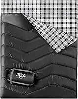Vista 9 de XL Queen Size 2 Person Double Sleeping Bag for Adults, Lightweight Compact with Flannel Liner & Thermolock Draft Tube, Machine Washable All Season