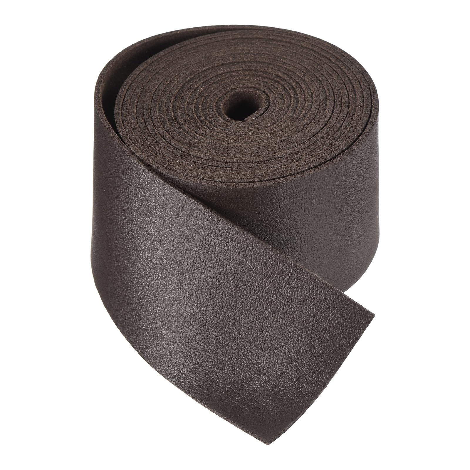 DMiotech Dark Brown Faux Leather Strap 1.6 Inch Wide 78 Inch Long Flat Leather Belt Strip 1.3mm Thick Single Sided Cord for Arts Craft DIY Traction Ropes