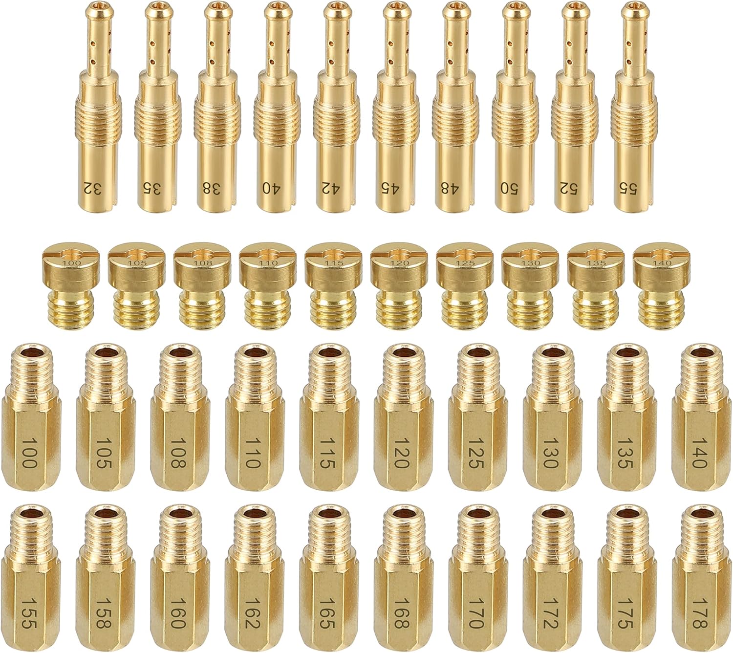 Motoforti 40pcs Carburetor Jets Kit for OKO PWK CVK 30 Carburetor Main Jets and 10