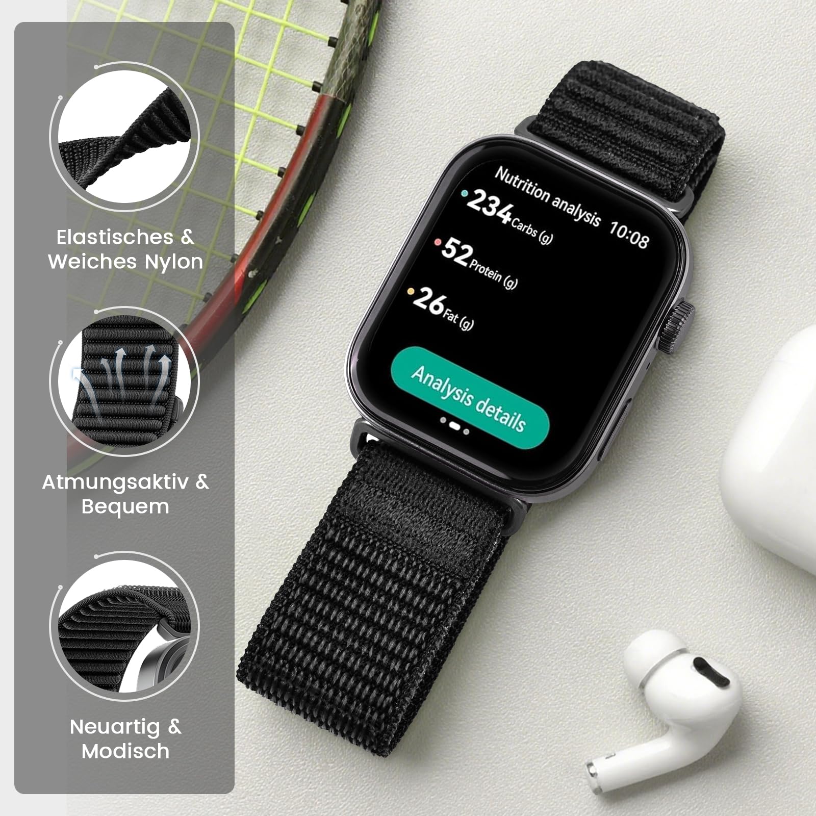 SimpleThings Sportowy pasek kompatybilny z Huawei Watch Fit 4/4 Pro/3, sportowy pasek nylonowy do Huawei Watch Fit 3/4/4 Pro, dla mężczyzn i kobiet