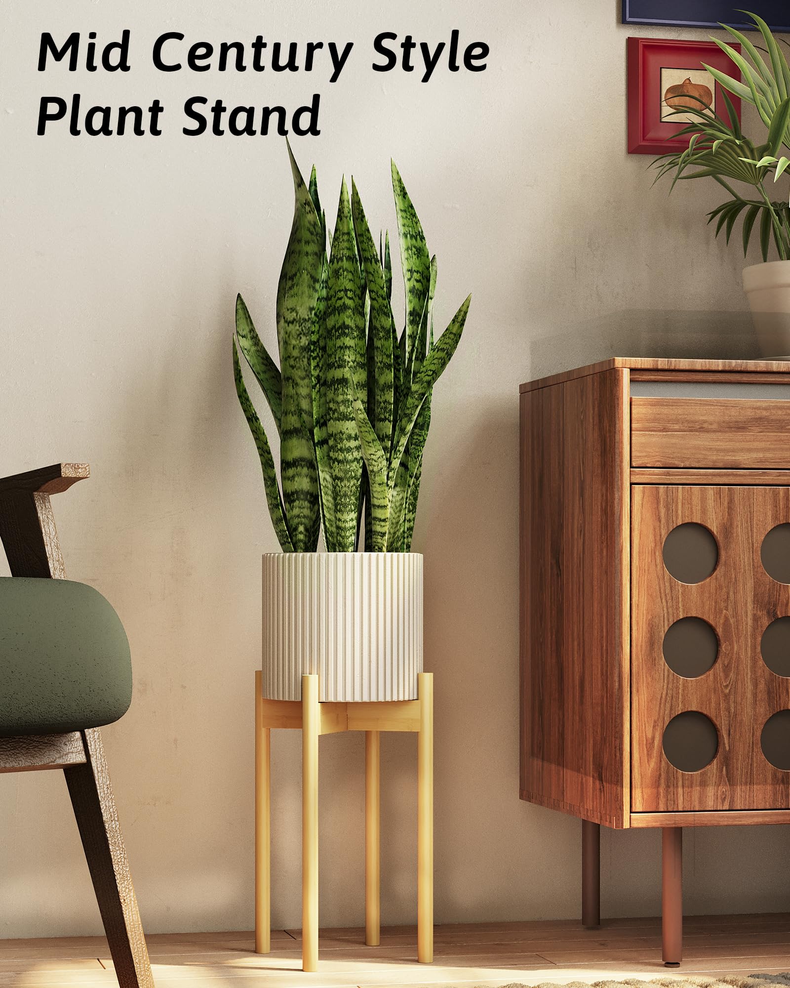 GENTINGBRO Support réglable en bambou naturel pour plantes