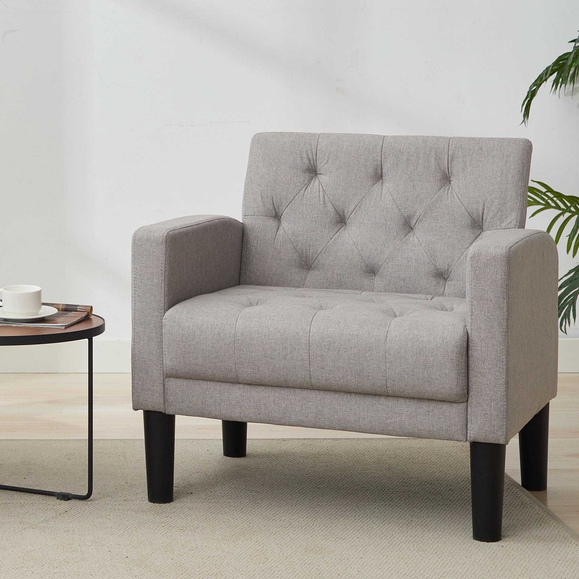 TYBOATLE Accent Chair Comfy Living Room Chair Tufted Mid