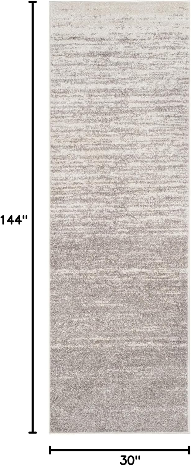 SAFAVIEH Adirondack Collection Runner Rug - 2'6" x 12', Light Grey & Grey, Modern Ombre Design, Non Shedding & Easy to Clean, Ideal for Hallway, Foyer, Kitchen, Entryway, Bedroom (ADR113C)