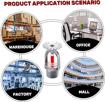 Fire Sprinkler Head Pendent Type 68C/155F Water Spray Down Sprinkler Head 1/2 Inch Thread Quick Response Fire Sprinkle for Home Residential Buildings Fire Sprinkler Sprinkler Head Replacement Shrub