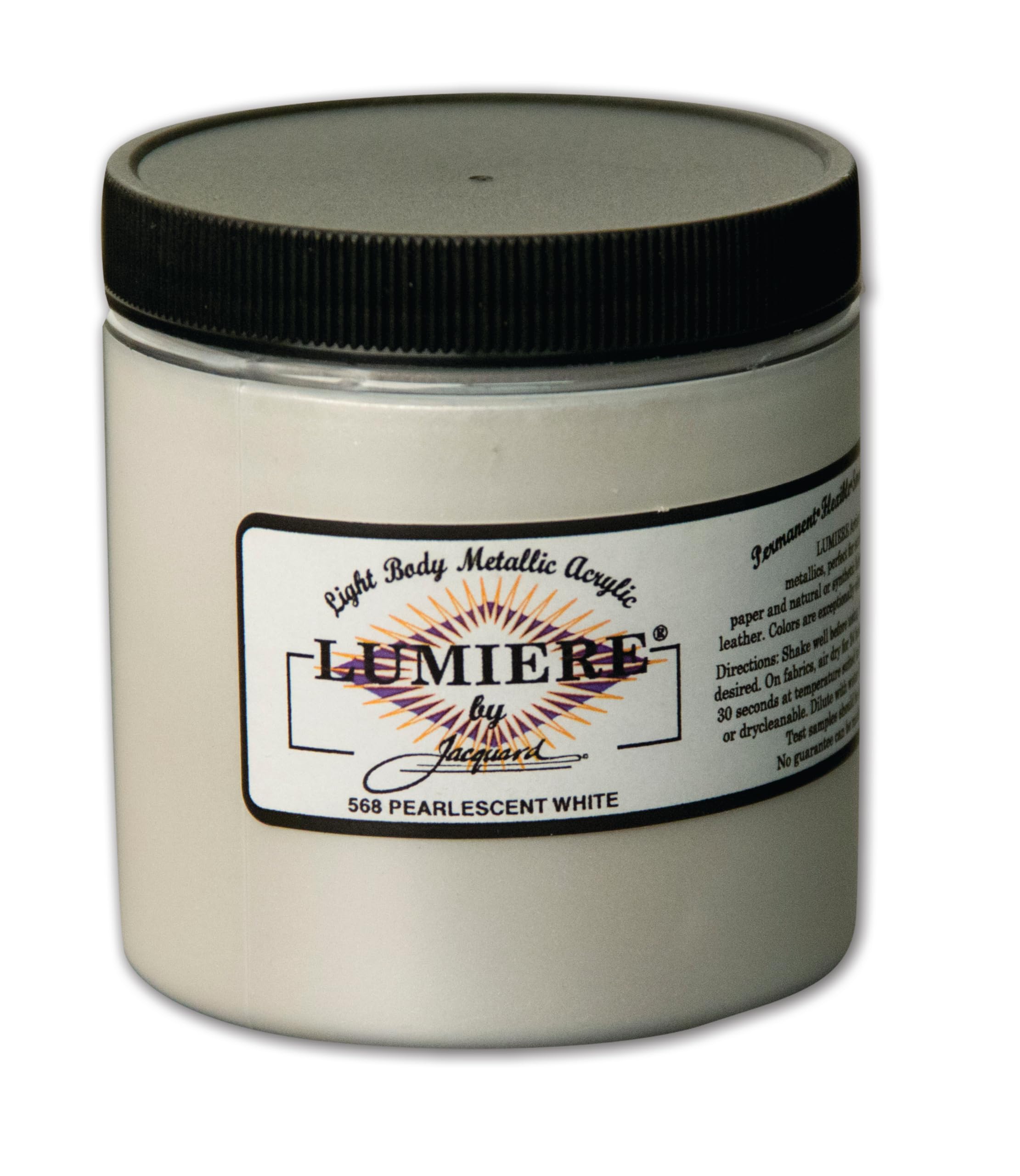 Jacquard White Lumiere Fabric Color 8 Oz Jar - Pearlescent By