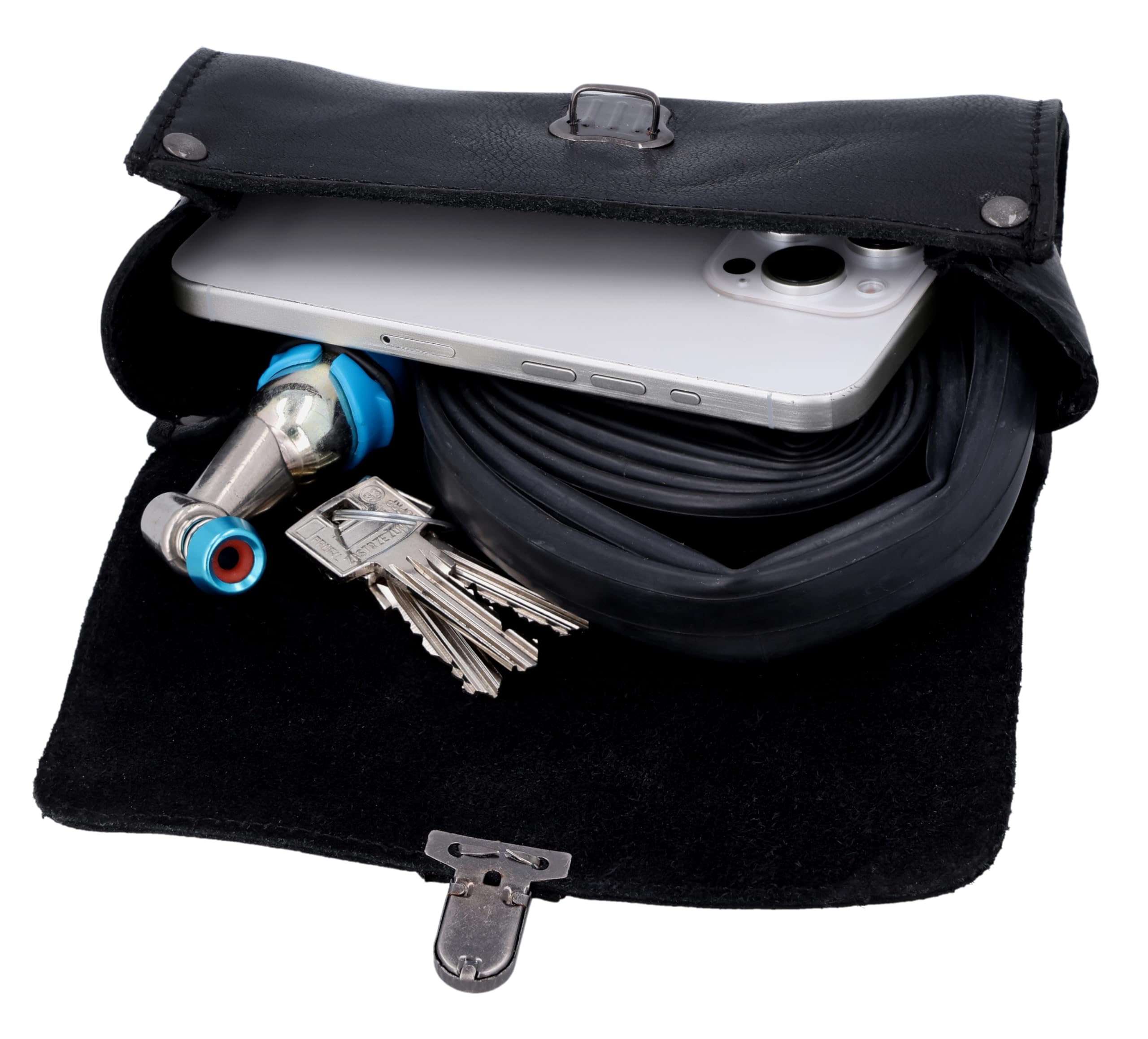 Gusti Satteltasche Leder – Wolfgang L. – Kleine Fahrradtasche Leder für Sattel, Lenker oder Gepäckträger – Praktische Retro Fahrradtasche