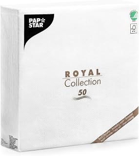 Papstar, 50 Servietten "ROYAL Collection" 1/4-Falz 48 cm x 48 cm weiss, #11577