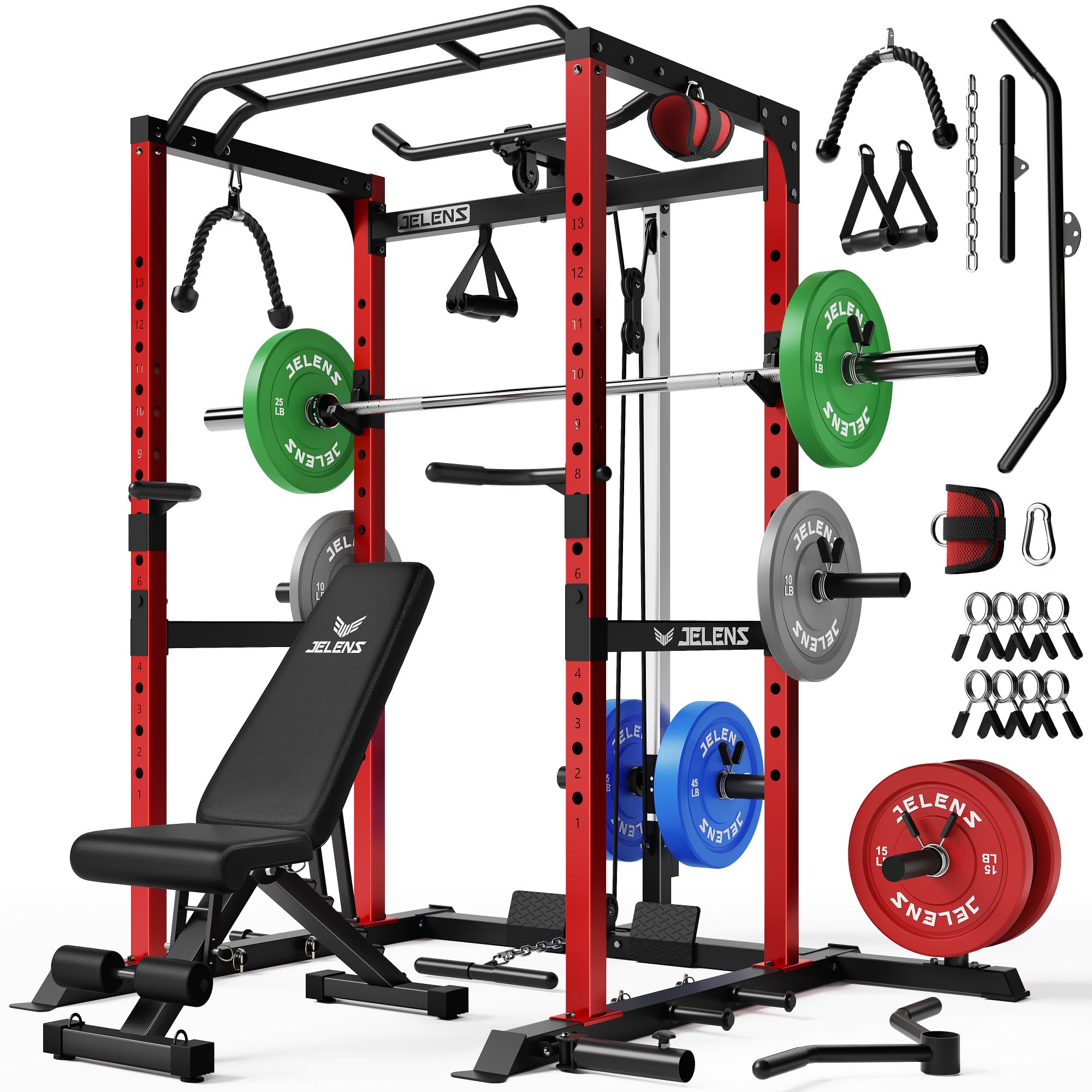 JELENS Power Cage - 2000LBS Home Gym Rack -20
