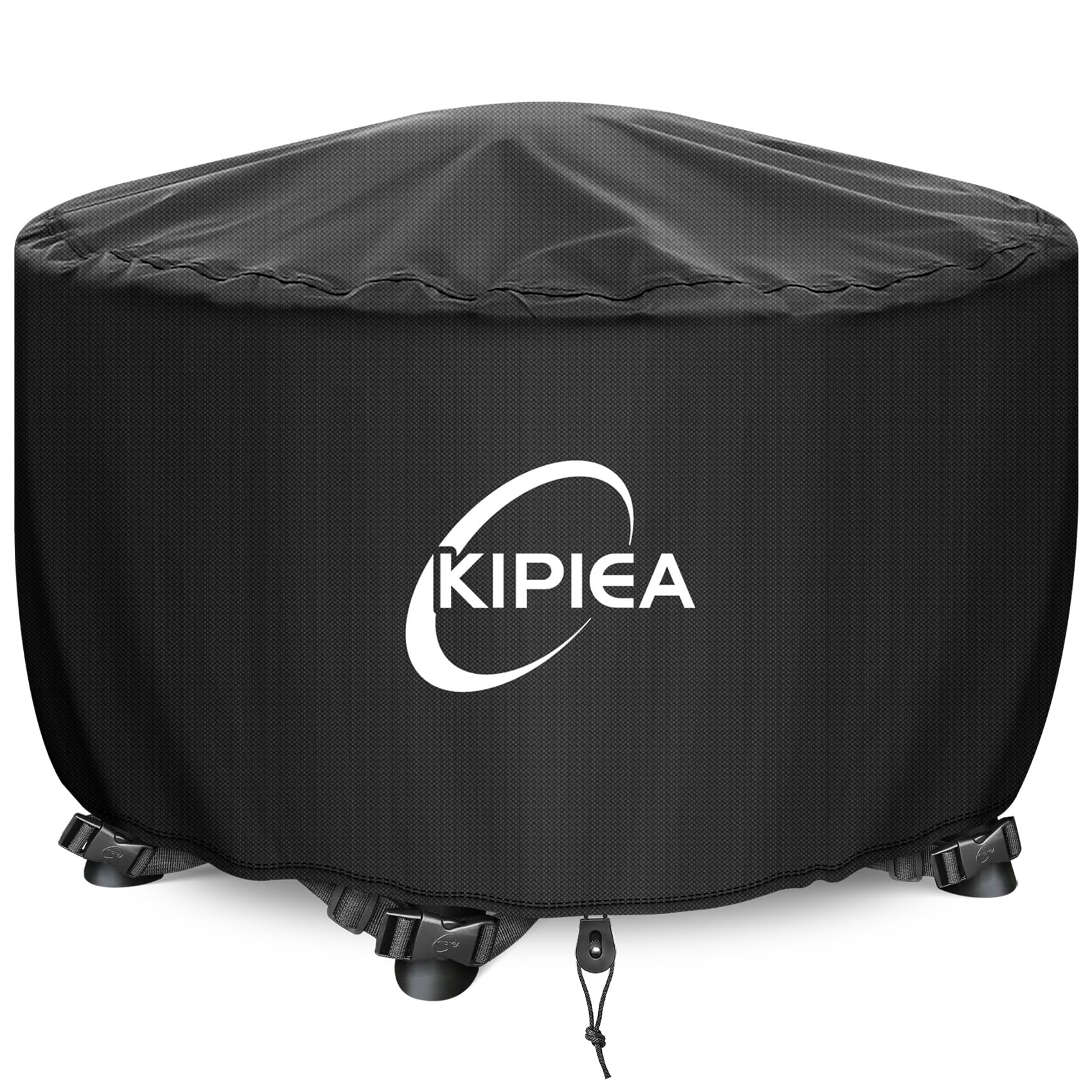 Kipiea Fire Table Cover, Waterproof Round Fire Pit Cover with Anti UV, Fits Outdoor Patio Fire Bowl and No Tears, No Fading - Black (36"D x 20" H)