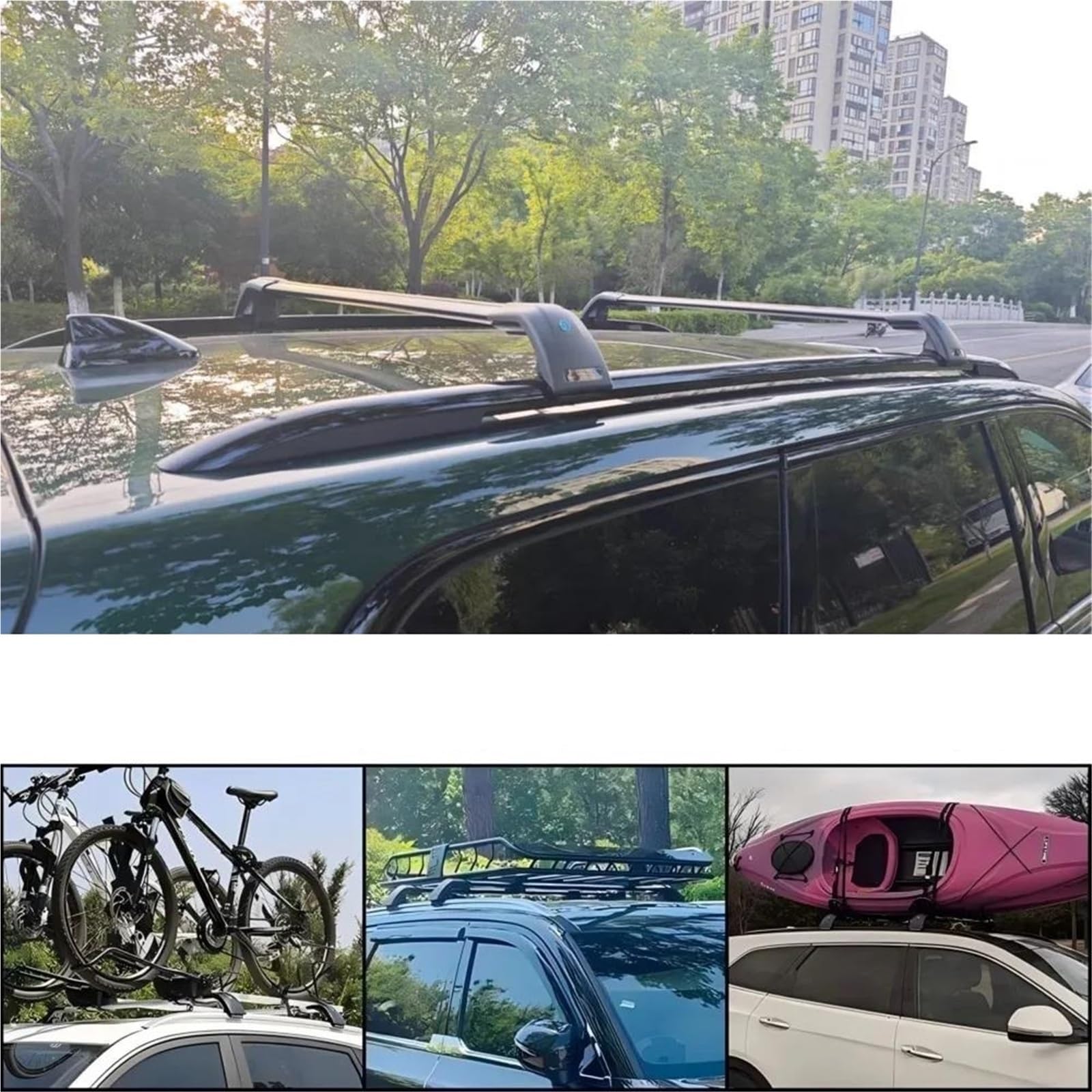 Barras Portaequipajes Barras Cruzadas para Techo Coche para Genesis GV70 2022-2026 Carga para Raíles De Barra Transversal Bloqueable Ajustable 2 Uds(Plata)
