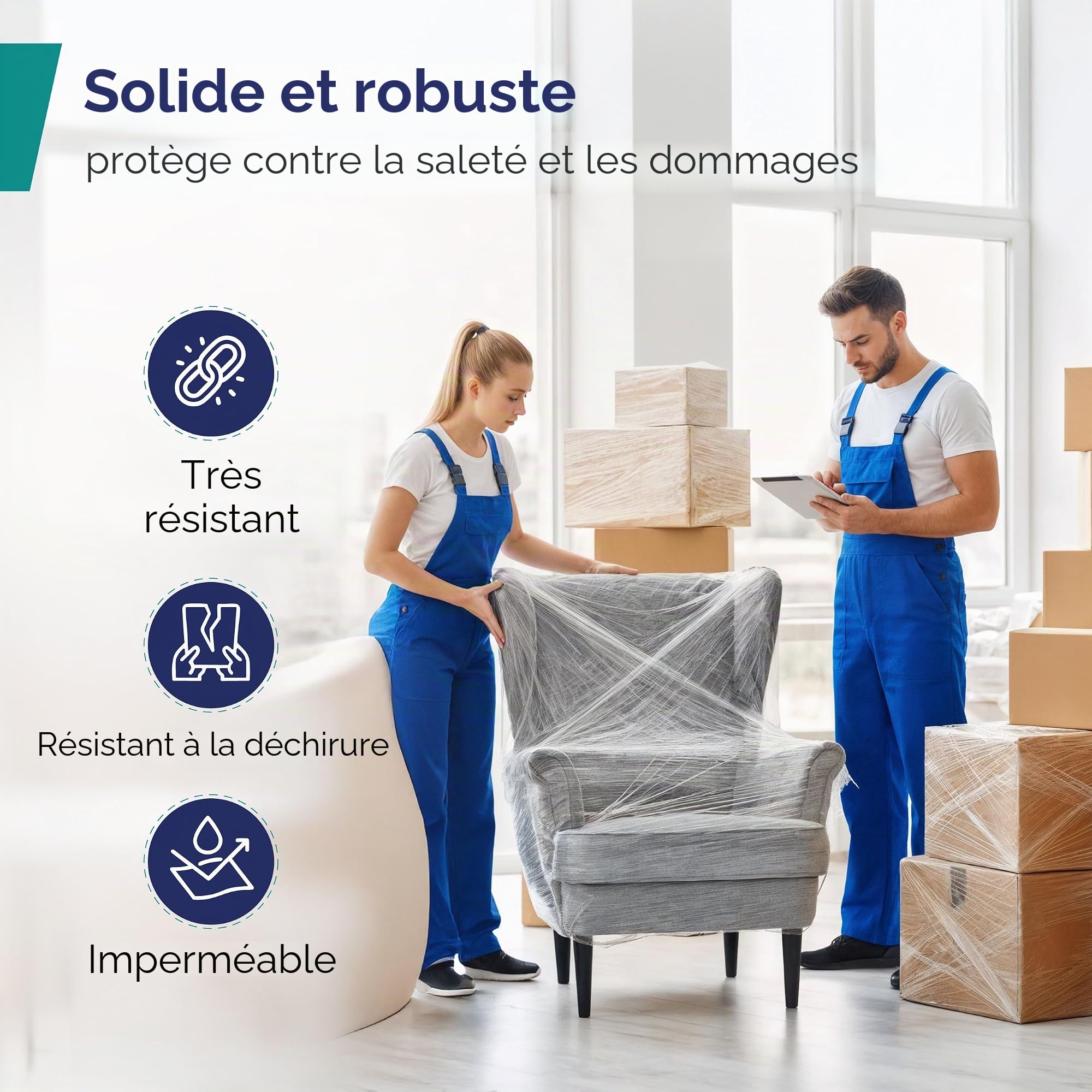 Inoverse 6 Rouleaux Film Étirable Transparent 50cm 2kg Déménagement Emballage