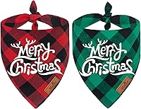 Vista 11 de Malier, 2 paquetes de bandanas de perro de Navidad, clásico búfalo, a cuadros. Bufanda de triángulo, baberos, pañuelo. Conjunto de ropa