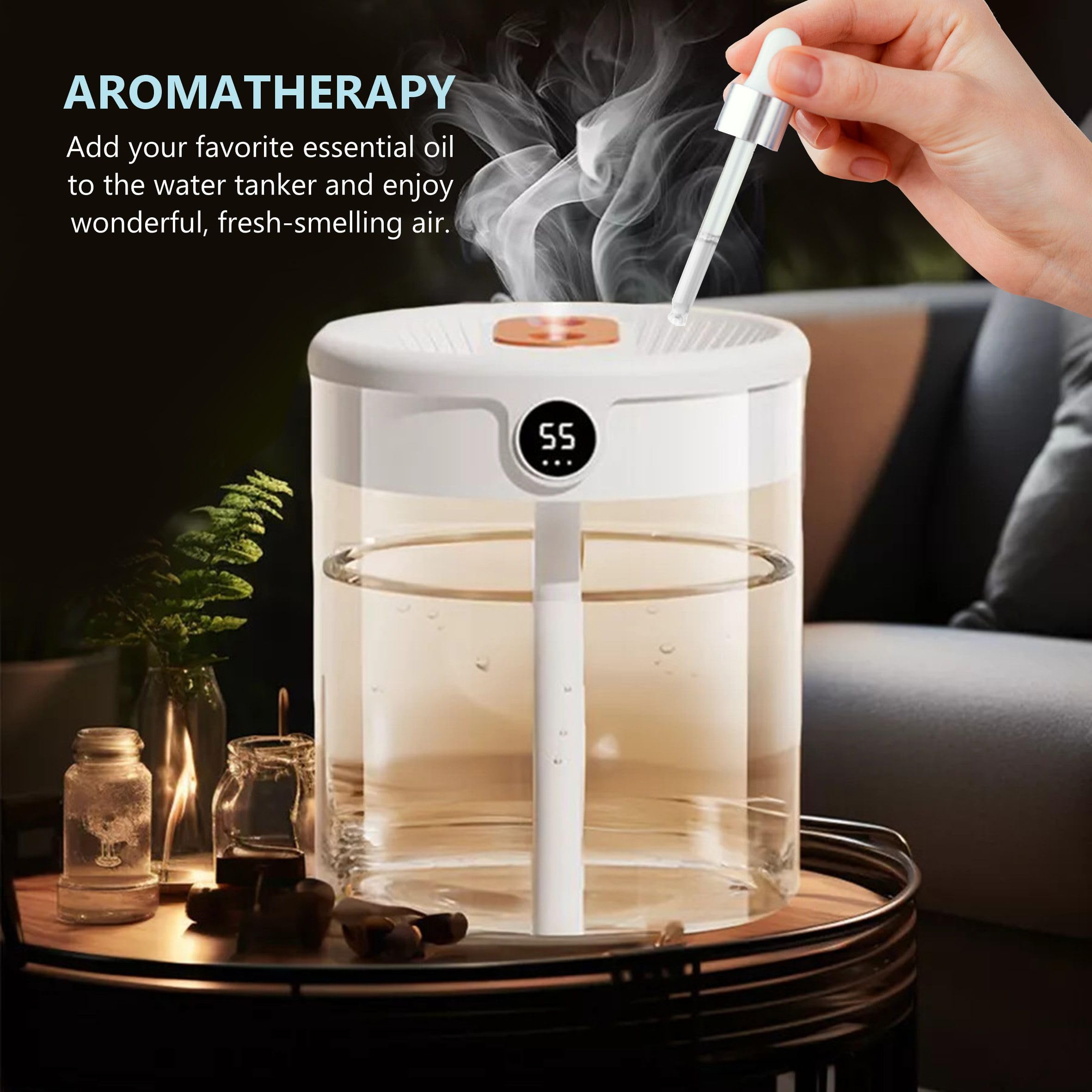 Double Spray Ultrasonic Humidifier, 1.5L Capacity Humidifiers for