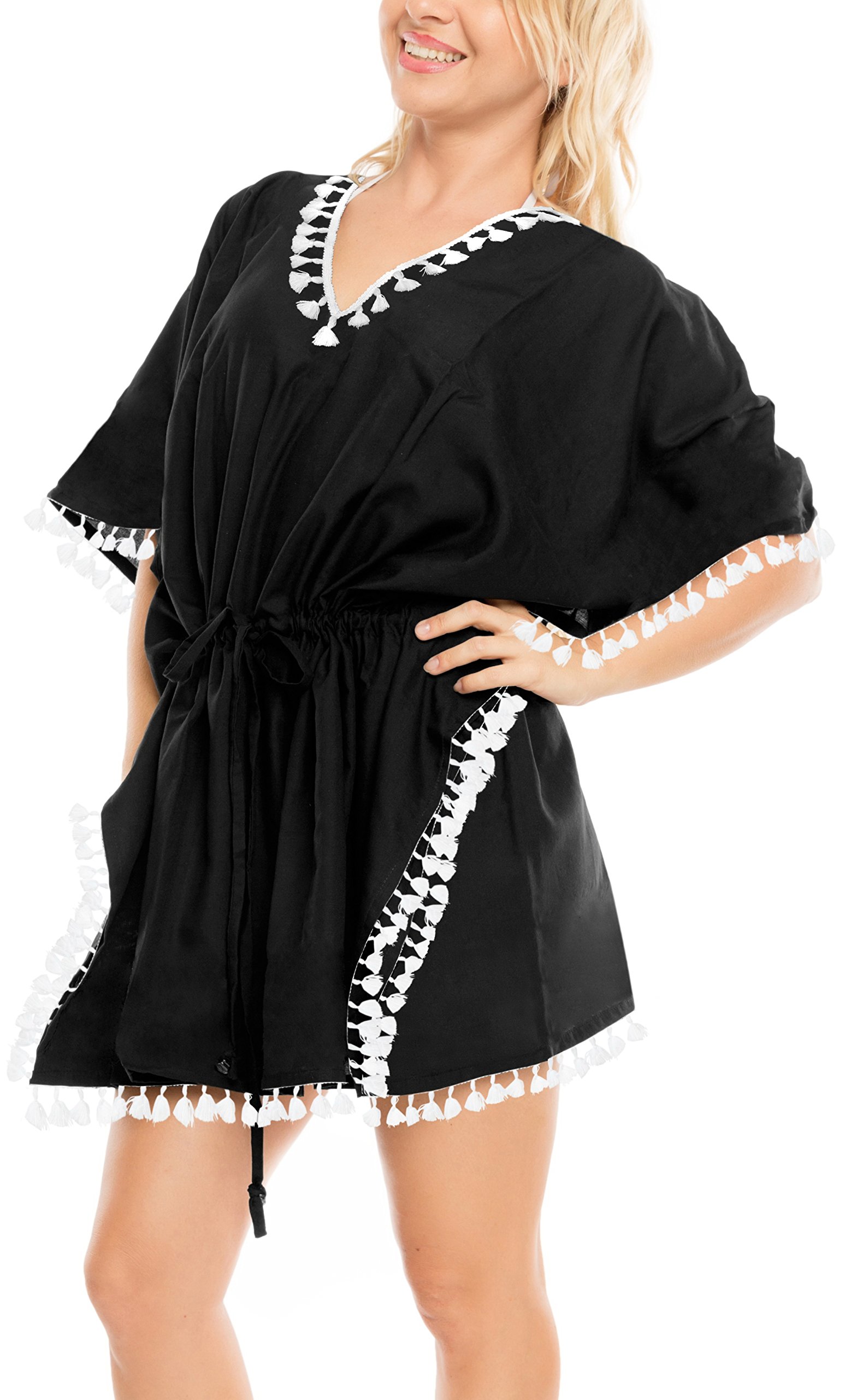 LA LEELA Mujer Vestido de Columpio para Cubrir Traje de baño Suelto