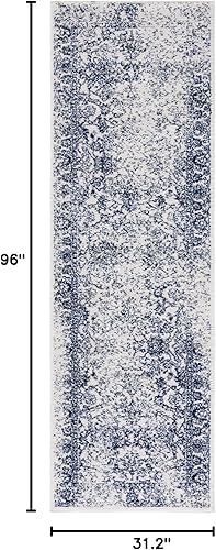Miniatura 268 de Safavieh colección Adirondack - Alfombra de área, 6 x 9 pies, gris y azul, diseño oriental desgastado, no desprende pelusa, fácil cuidado, ideal