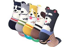 Cheerful Canine Companions: Women's Animal Socks Adorned with Playful Dog Patterns