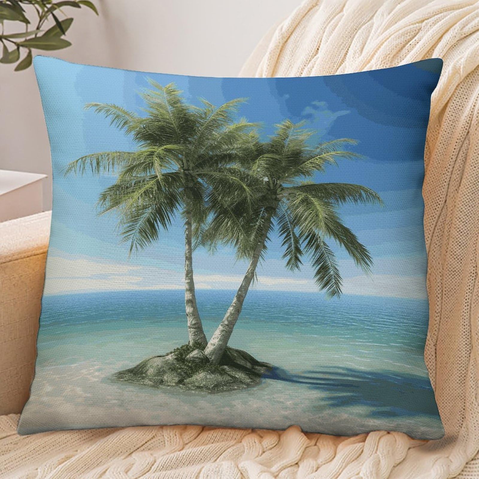 Fekiloot Style Sea Palm Trees Pillowcase Pillow Sham Pillow Case