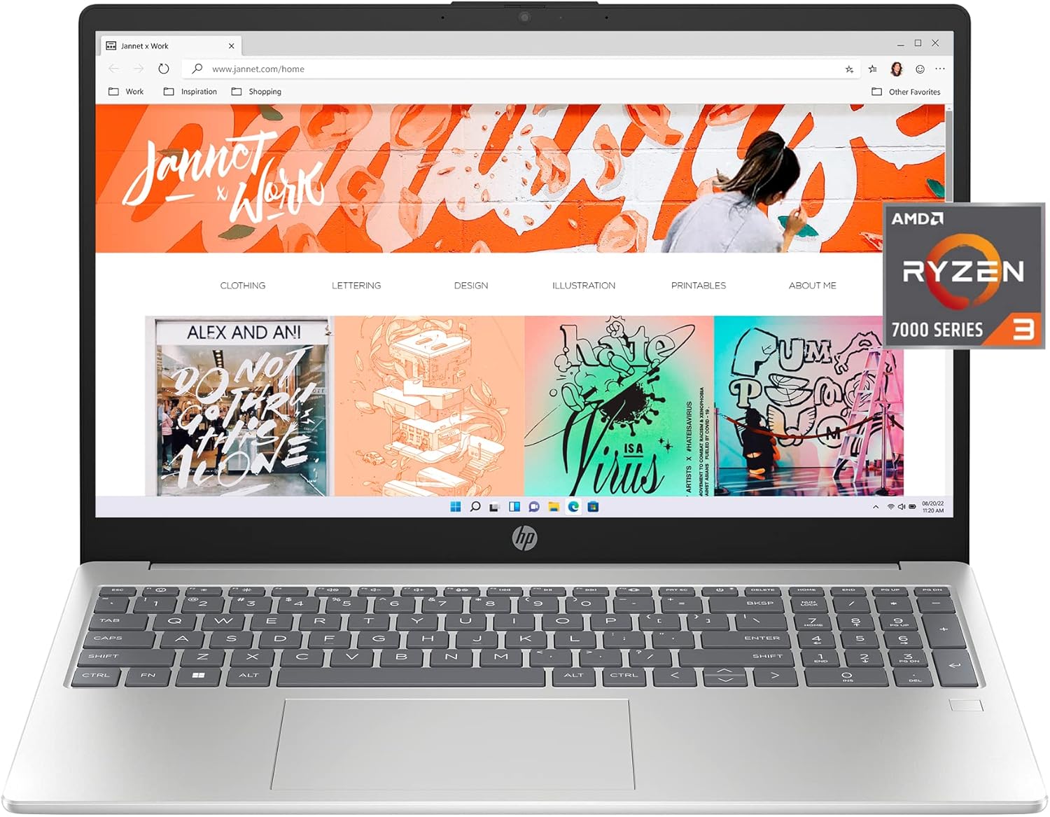 HP 15 Laptop, FHD Display, AMD Ryzen 3 7320U, 8 GB RAM, 256 GB SSD, AMD Radeon Graphics, Windows 11 Home in S Mode, 15-fc0010nr (2023)