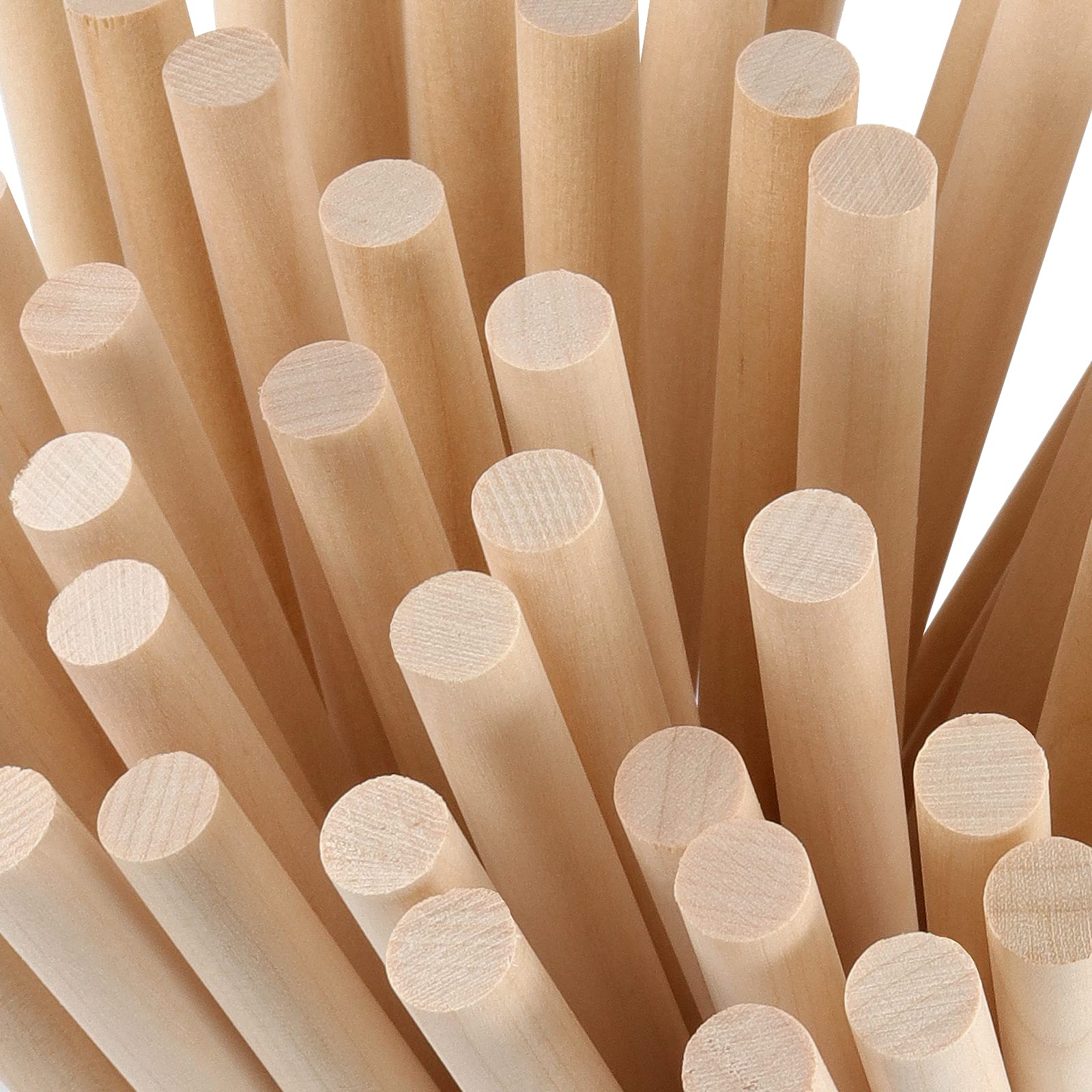 200Pcs Natural Bamboo Dowel Rods - 200mm X 4mm Unfinished Round Wood Sticks For Craft, Models & DIY