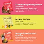 Stash Tea Fruity Herbal Tea 6 Flavor Tea Sampler, 6 boxes With 18-20 Tea Bags Each