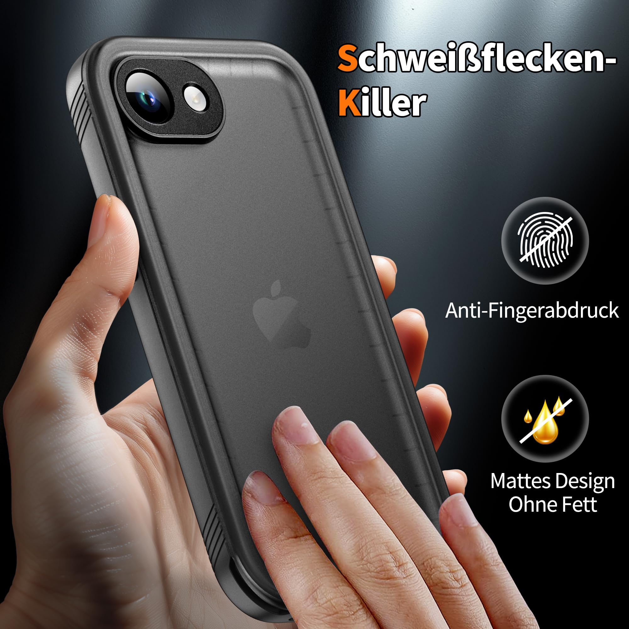 Cozycase TOP Militärschutz Hülle Für iPhone SE 2022 2020 8 7 wasserdichte 360 Panzerhülle Outdoor Vorne Hinten Case Soßfest Staubschutz Baustelle Waterproof Handyhülle Für iPhone SE, Schwarz