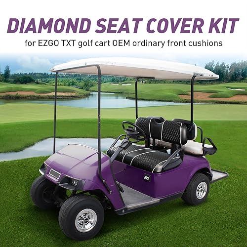 Miniatura 4 de NOKINS Fundas de asiento de carrito de golf para EZGO TXT 1994-2013 OEM ordinario cojín de asiento delantero delantero, respaldo, fundas de asiento