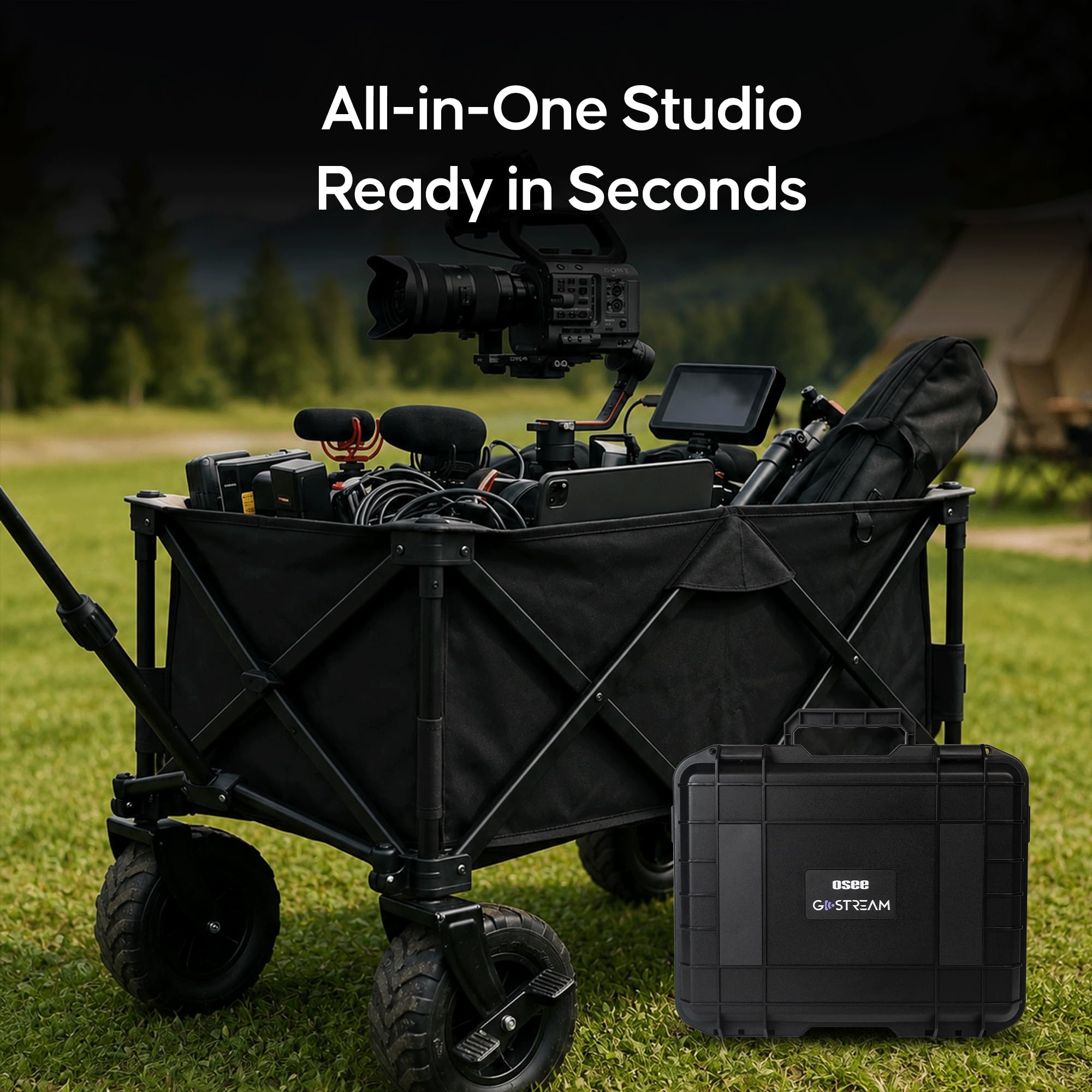 Osee GoStream Duet Kit All in One Pro Live Streaming Multi-Camera Video Mixer Switcher Recorder Player Kit 4 HDMI i SDI w USB-C I/O z 14-calowym monitorem, wbudowanym kablem DC do typu C, NDI (darmowa