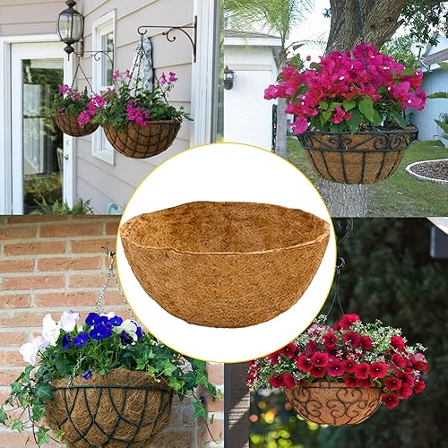 Miniatura 6 de Holly LifePro Forro de fibra de coco de repuesto de 14 pulgadas 2 forros de cesta para macetas fibra de coco natural para caja de ventana maceta de