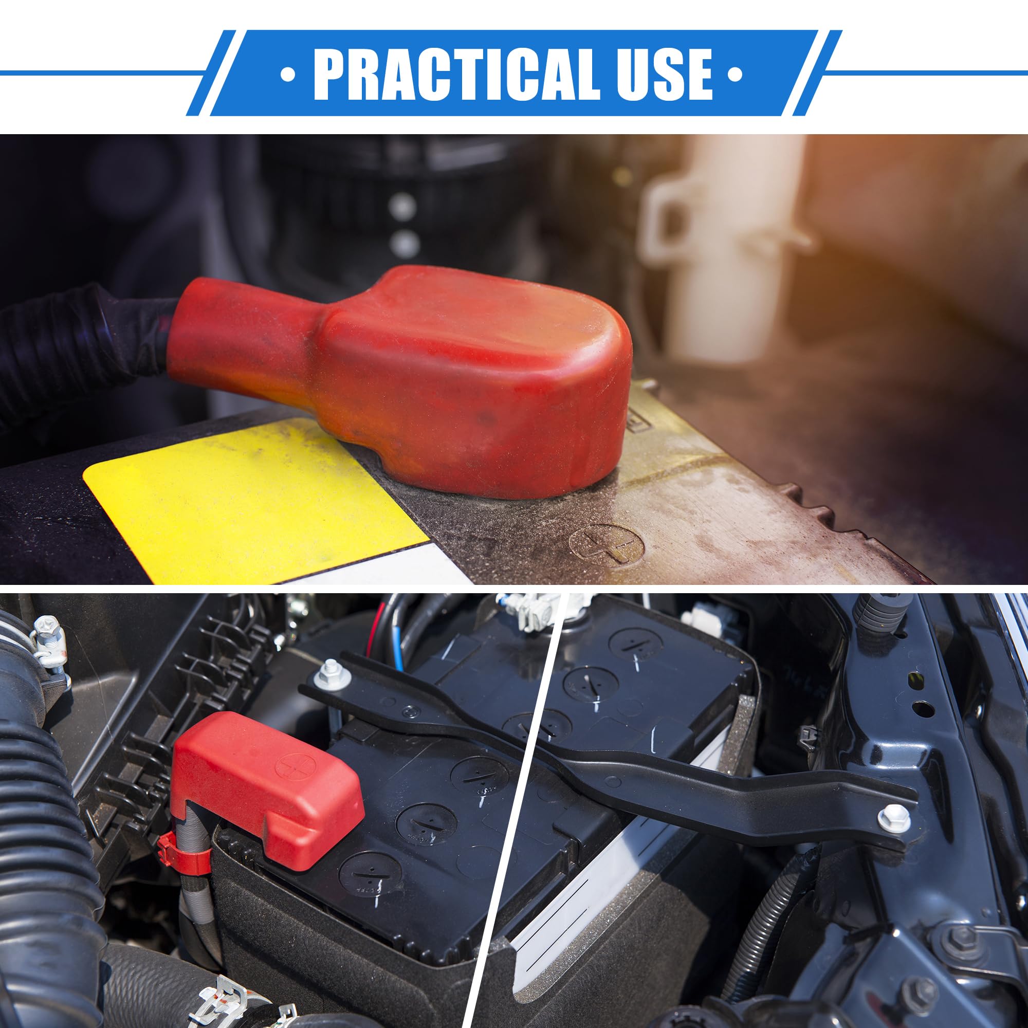 2 Tapas De Terminales De Batería, Tapa De Terminales De Batería Flexible, Tapas Aislantes De Botas De Terminales De Batería, Tapa Protectora Aislante Universal Para Botas De Poste Negativo Positivo De