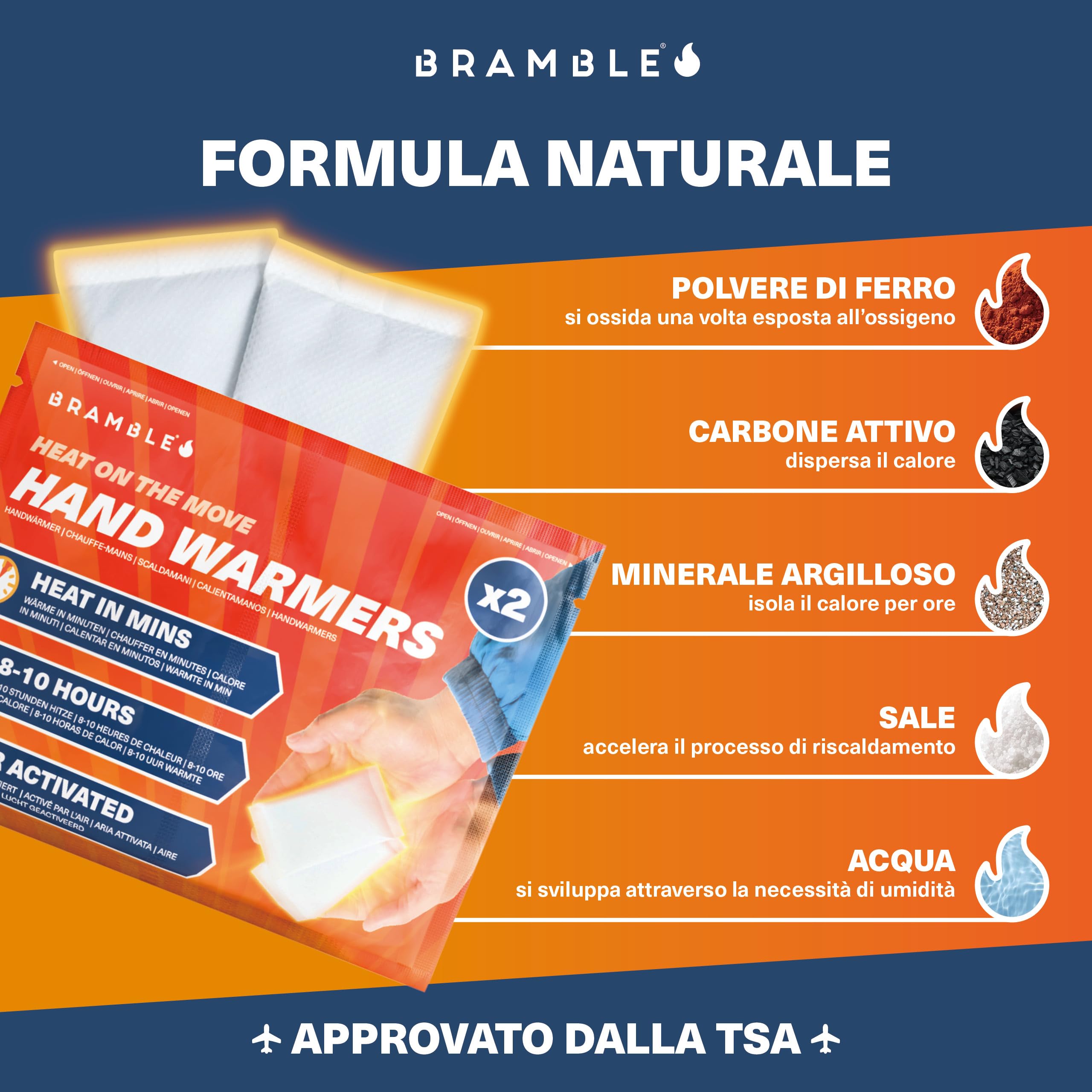 Bramble – Scaldamani – Scaldamani Tascabili Attivati dall’Aria per Attività all’Aperto – Riscaldano in Pochi Minuti – Fino a 10 Ore di Calore