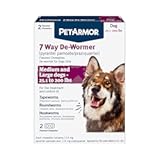 7 Way De-Wormer for Dogs&comma; Oral Treatment for Tapeworm&comma; Roundworm & Hookworm in Large Dogs & Puppies &lpar;Over 25 lbs&rpar;&comma; Worm Remover &lpar;Praziquantel & Pyrantel Pamoate&rpar;&comma; 2 Flavored Chewables